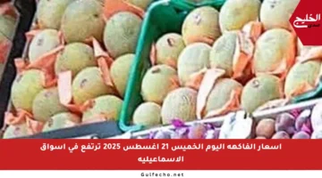 أسعار الفاكهة اليوم الخميس 21 أغسطس 2025 ترتفع في أسواق الإسماعيلية